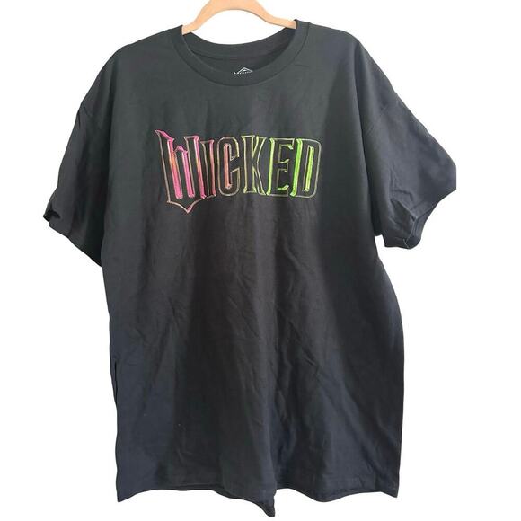 WICKED Movie Logo Black Tee T-Shirt Glinda Elphaba Galinda - Unisex XL - NWOT - Picture 1 of 3